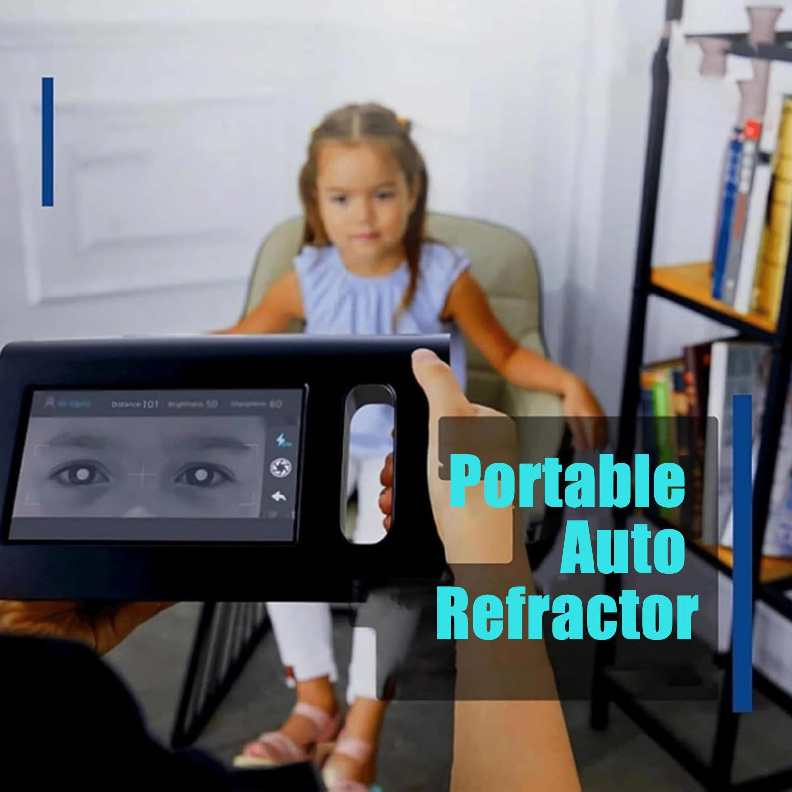 Detector oftálmico de visión oftálmica de 7 pulgadas, oftalmómetro automático portátil, equipo de optometría, instrumento óptico oftálmico, pantalla de visión portátil para examen ocular