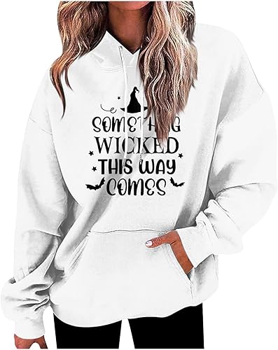 Miniatura 1 de FQZWONG Disfraces de Halloween para mujer, sudadera con capucha de gran tamaño, sudadera con capucha gráfica de moda, Y2K, casual, manga larga