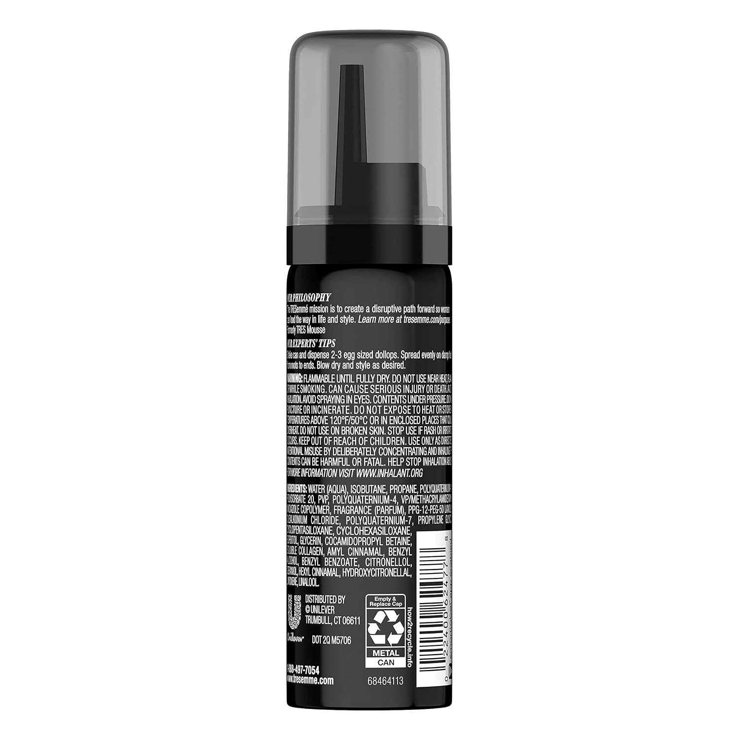 TRESemmé Hair Mousse Extra Hold, White, 2 Oz