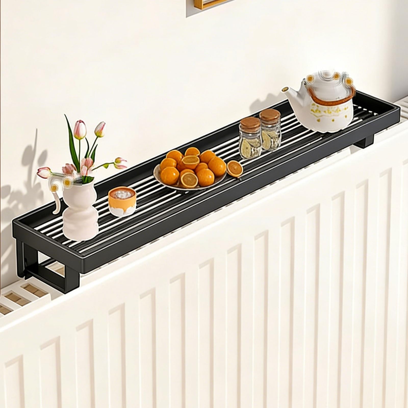 Étagère de radiateur ajourée pour dissipation optimale de la chaleur sans percer noir