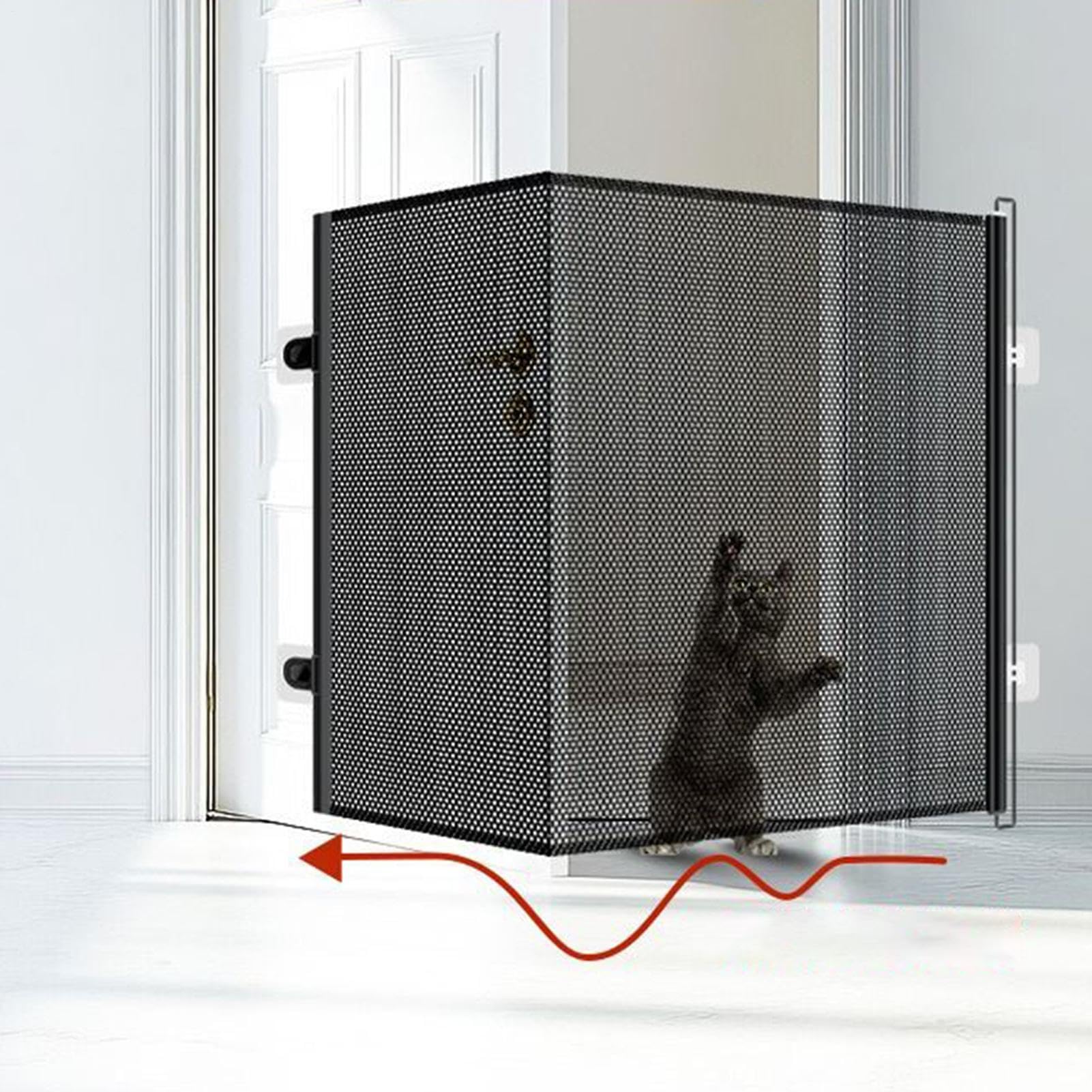 Cancello per gatti Barriera di sicurezza a prova di bambino per animali | Cancelli Retrattili Per Porta Per Animali Cucina, Soggiorno, Camera da , Appartamento, Coniglio, Bambini