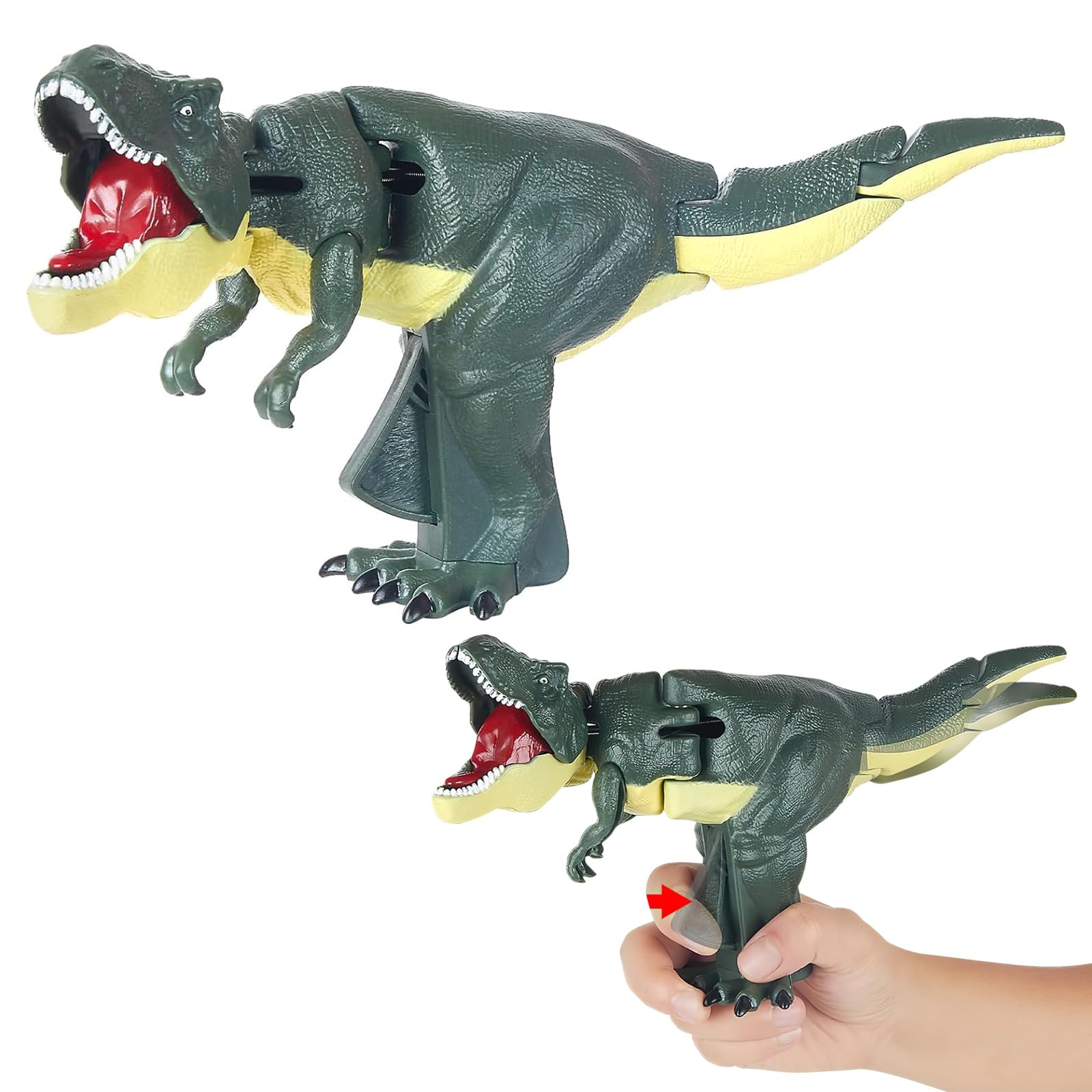 Dinosaurio Zazaza-t Rex Toy- Hot Kids Dinosaur Toys-Tyrannosaurus Rex, Swaying Head, Bitting Action,Wagging Tail. Dinosaurs for Kids 3-5, Dinosaur Toys for Kids 5-7.（No Battery Version）