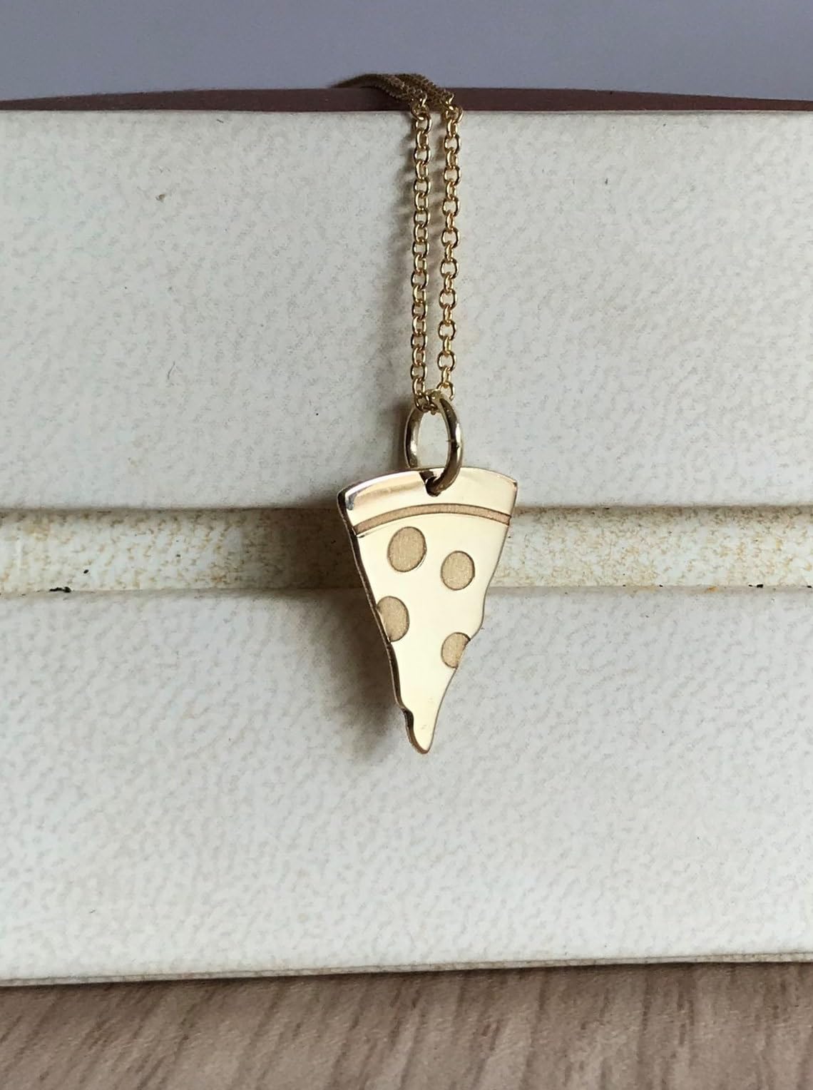 Pizza-Anhänger-Halskette aus 925er Sterlingsilber Gold |LK_NLC_00535