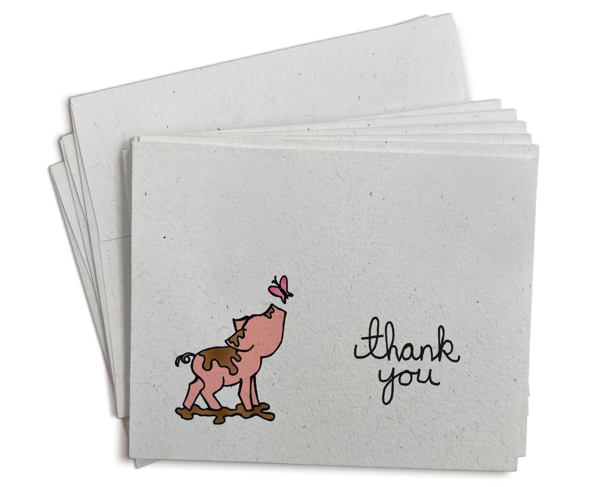 Little Piggy Thank You Cards - 24 Greeting Cards with Envelopes