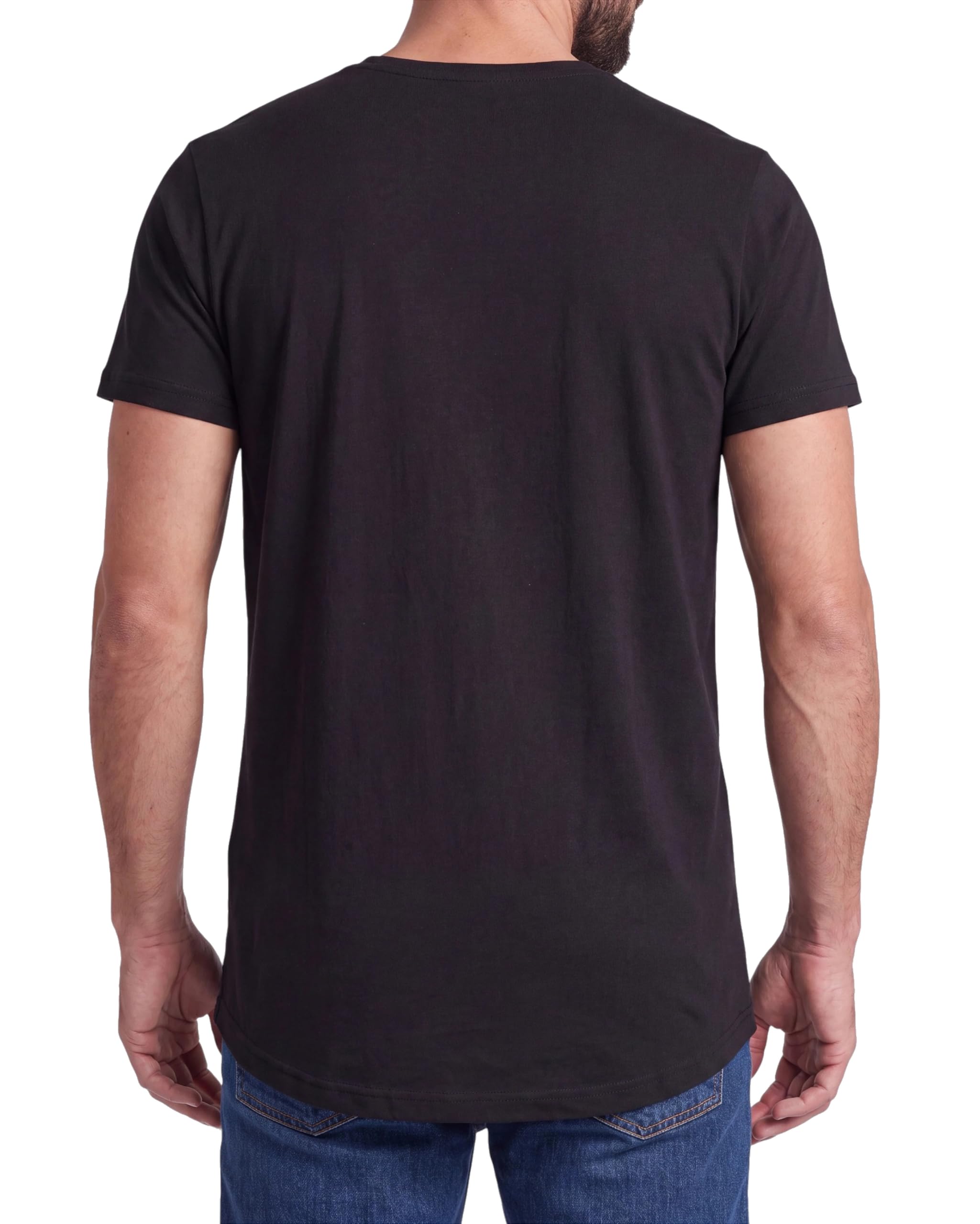 Herren 3er Pack T-Shirts Extra Lang - Longshirt Kurzarm aus Baumwolle - Longline Shirt - Regular Fit mit Rundhals - Tall Tee Basics für große Männer und Langen Oberkörper - Größen S bis 5XL