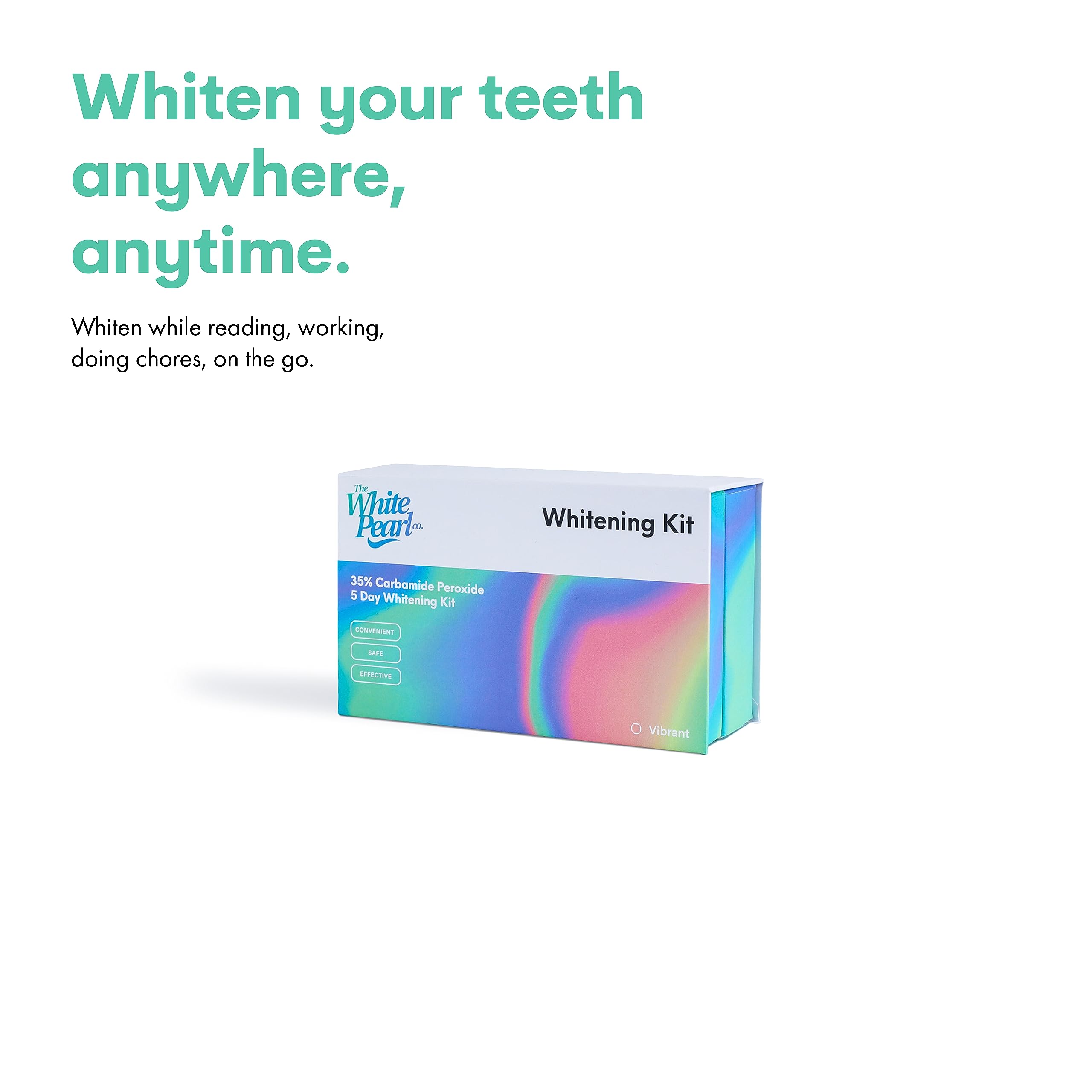 The White Pearl Co Teeth Whitening Kit with LED Light, Wireless, 35% Carbamide Peroxide, Desensitizing Agent, Enamel Safe, Gentle on Teeth