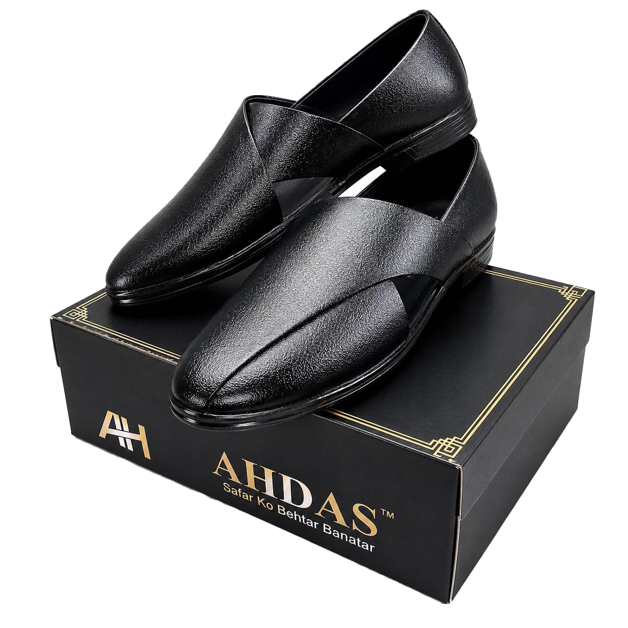 Men’s Black Ethnic Jutti | Premium Leather Finish Traditional Slip-On Loafers for Wedding-image-42