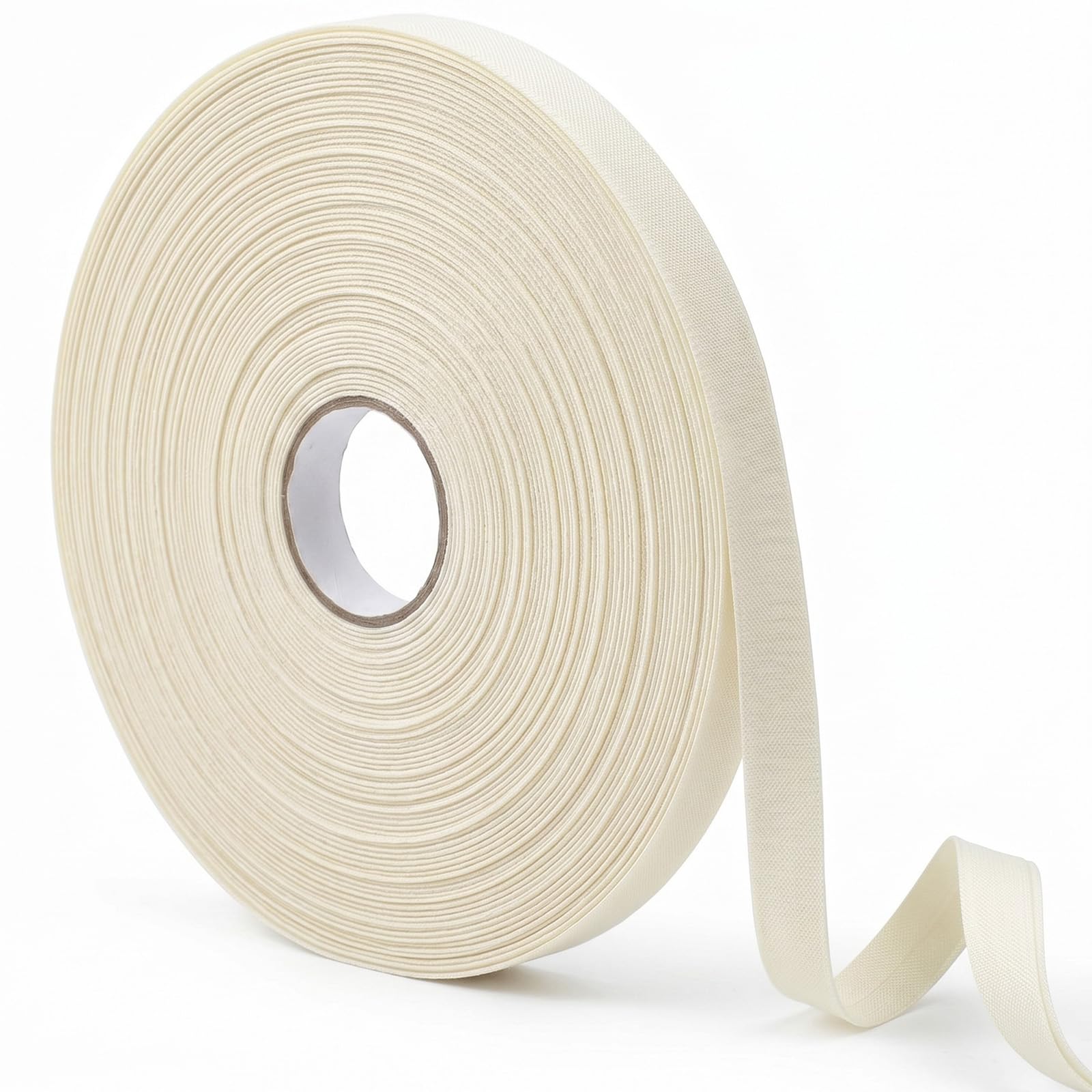 Jetec 30 Yards 1/2 Inch Beige Double Fold Bias Tape Bias Binding Wide Fold Cotton Tape for Sewing Seaming Hemming Piping Quilting Projects — image 1