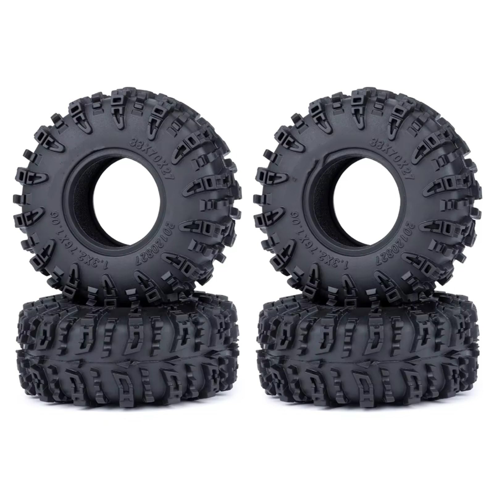 Neumático RC para Axial para SCX24 1/24 para TRX-4M 1/18 4 Ruedas De Goma para Terreno Pantanoso 33 X 70 X 27 Mm Piezas De Mejora para Coche RC Crawler(A)