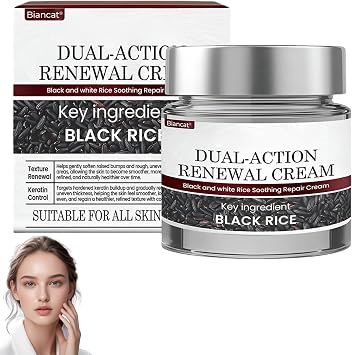 Biancat KeraErase Dual-Action Renewal Cream, Professional Skin Treatment Cream, Black and White Rice Soothing Repair cream, Natural Body Serum Suitable for All Skin Types 1Box