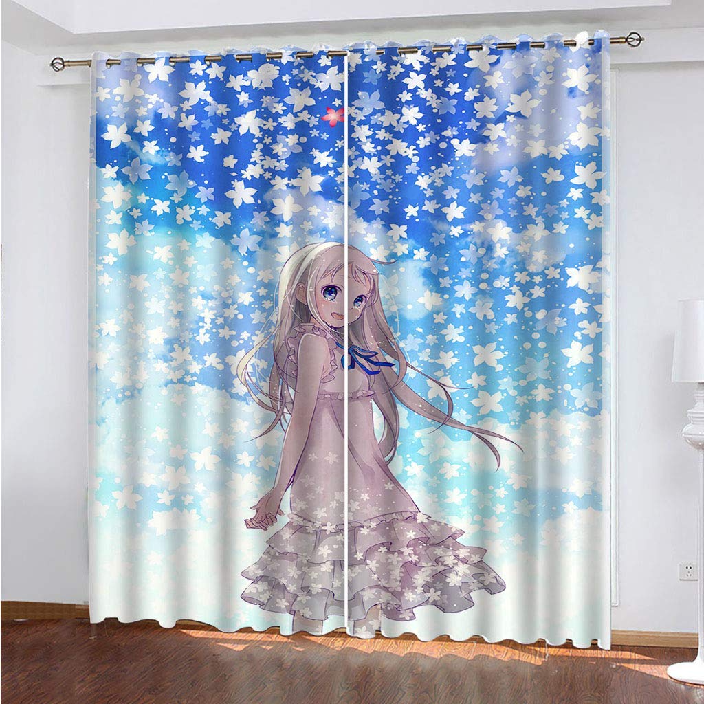 Cortinas Dormitorio Juvenil 160x200 Cm Térmicas Cortina Salon Dormitorio Moderno Con Ojales 2 Paneles 3D Estampado De Chica De Dibujos Animados Cortina Opaca Juvenil Sala Estar Niño, Cortinas Ventan