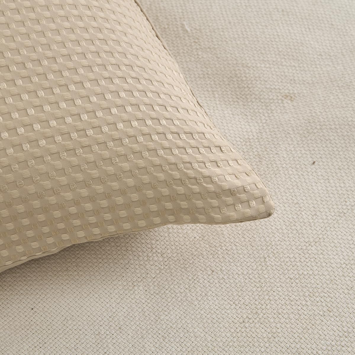 TSUTOMI Soft Waffle Euro Pillow Covers, Camel, 26\" X 26\", 2 Pack