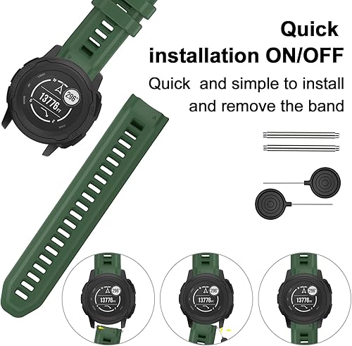 Miniatura 4 de MYSNBKN Compatible con la correa de silicona Garmin Instinct 2S, correa de silicona suave de 0.787in para Garmin Instinct 2S Strap  Instinct 2S