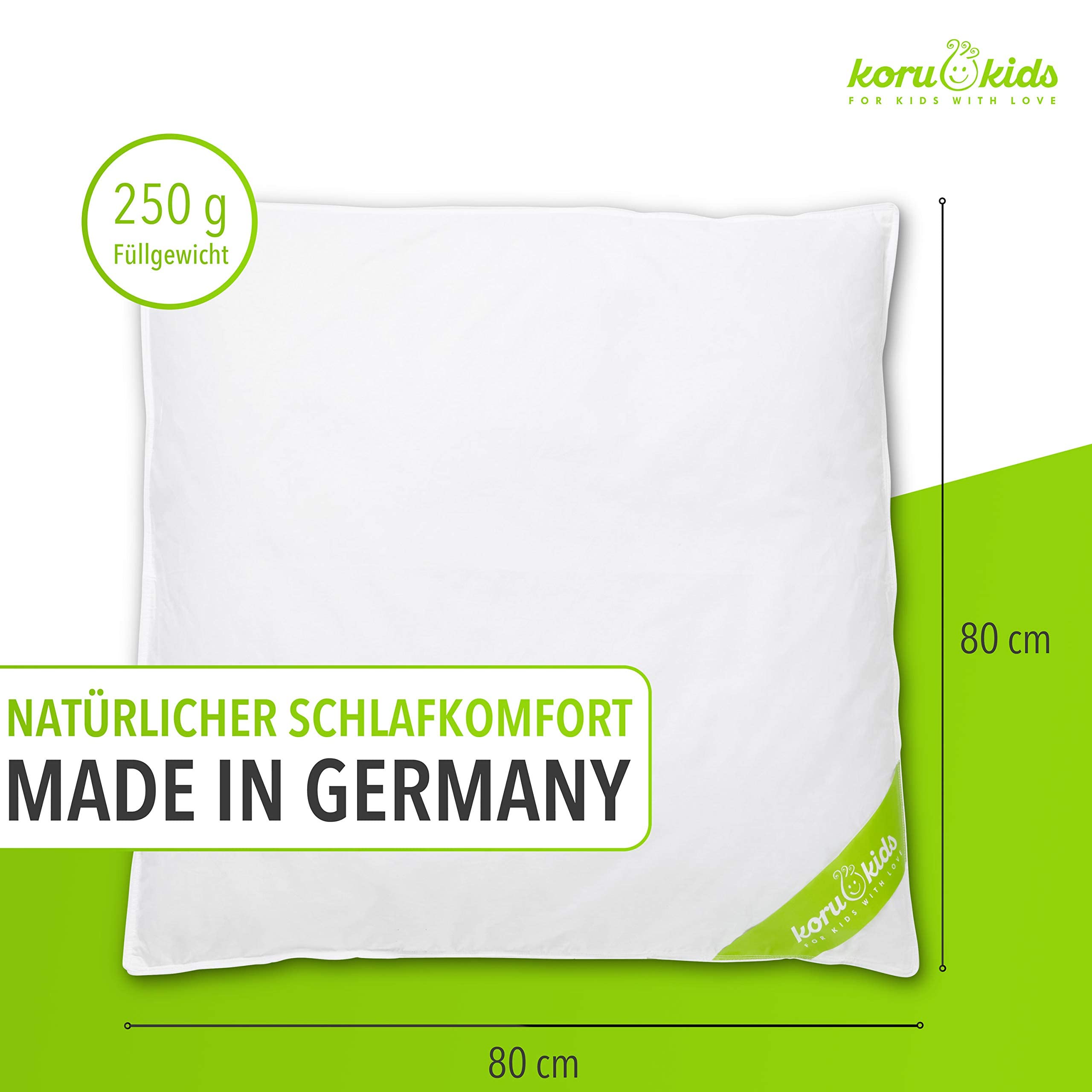 Koru Kids® Kinderwagendecke 80x80 cm 100% Daunen Winter bis 60 Grad waschbar Oeko-TEX Füllmenge 250g