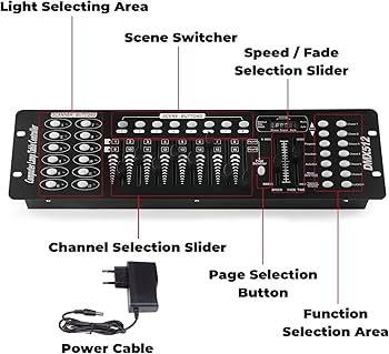 UKing DMX Controller, 192 Kanäle DMX512 Controller Konsole 240