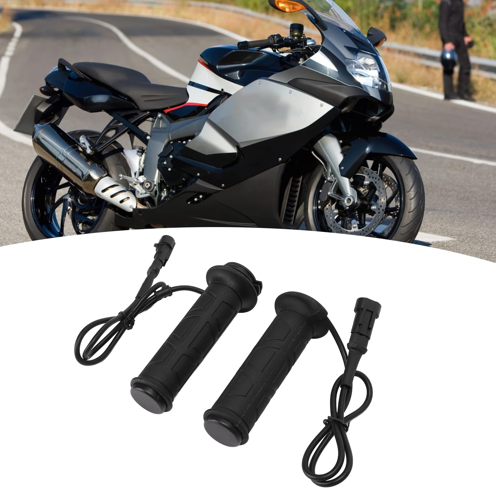 Poignée chauffante pour Moto 22 mm, 3 Vitesses, température réglable, en Alliage d'aluminium TPV Noir, Universel pour Toutes Les Motos, VTT, Confort de Conduite en Hiver