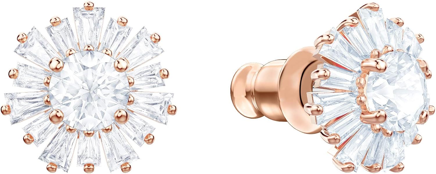 Swarovski Sunshine stud earrings, Sun, White, Rose gold-tone plated, Rose gold-tone plated,Zirconia/White - Image 3