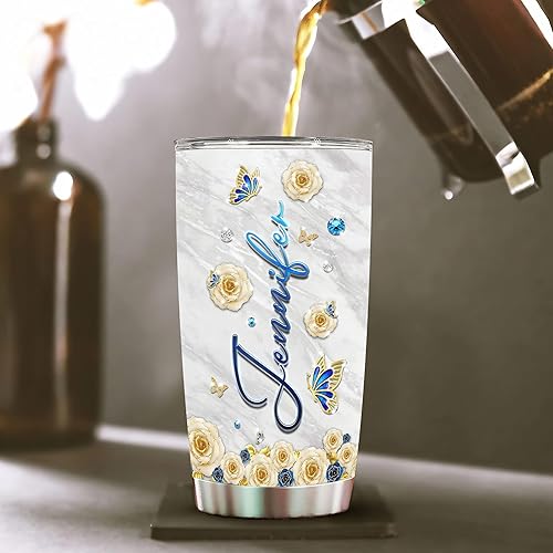 Vista 58 de WAZONE Vaso temático de casino personalizado con nombre personalizado, taza de viaje con tapa, taza de café aislada de 20 onzas, 30 onzas, refranes