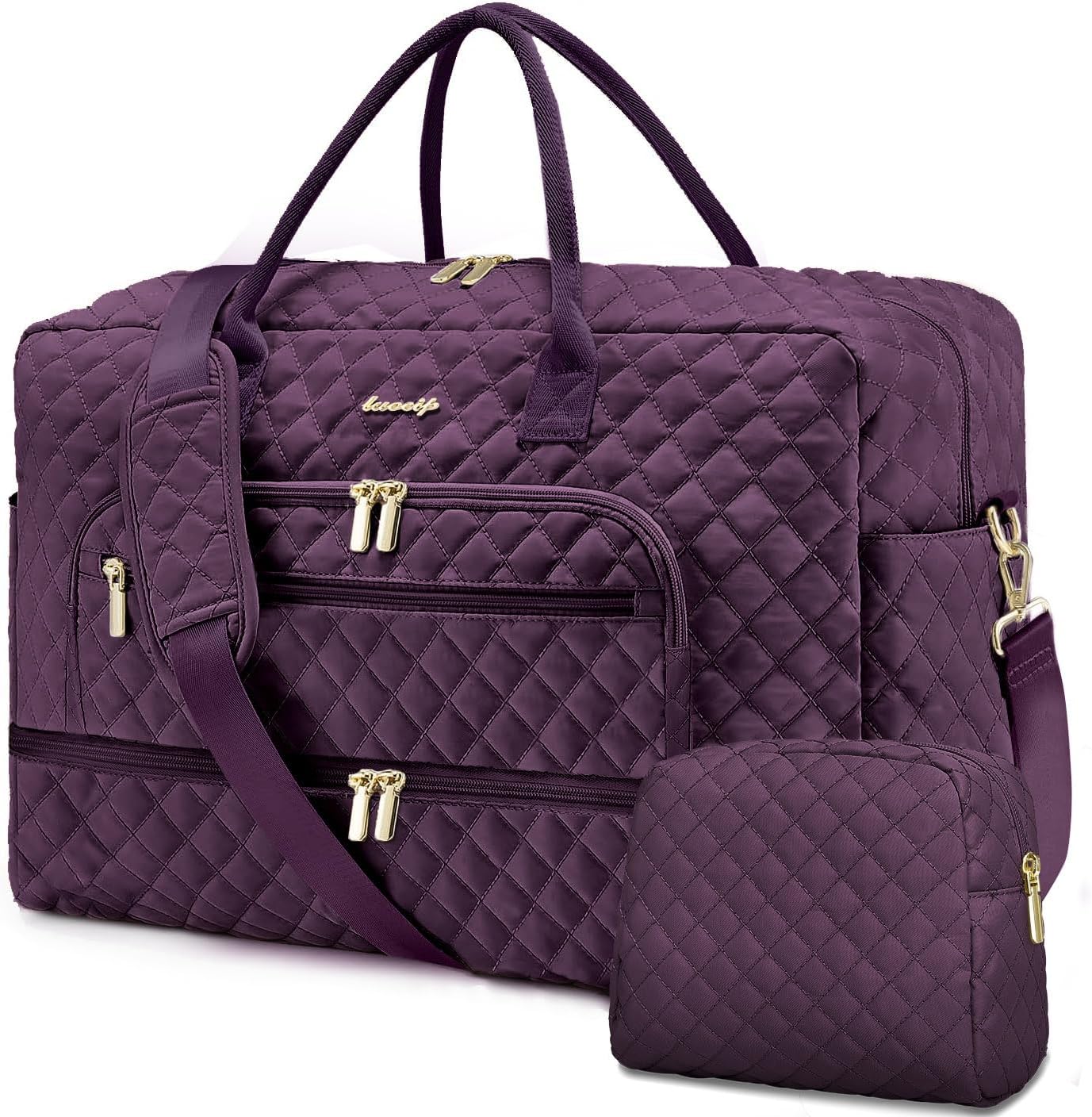 Travel Duffle Bag Weekender for Women - 38L Carry-On Overnight Personal Item Bag with Shoe Compartment & Wet Pocket Weekend Tote Bags with Toiletry Hospital Bags for Labor and Delivery