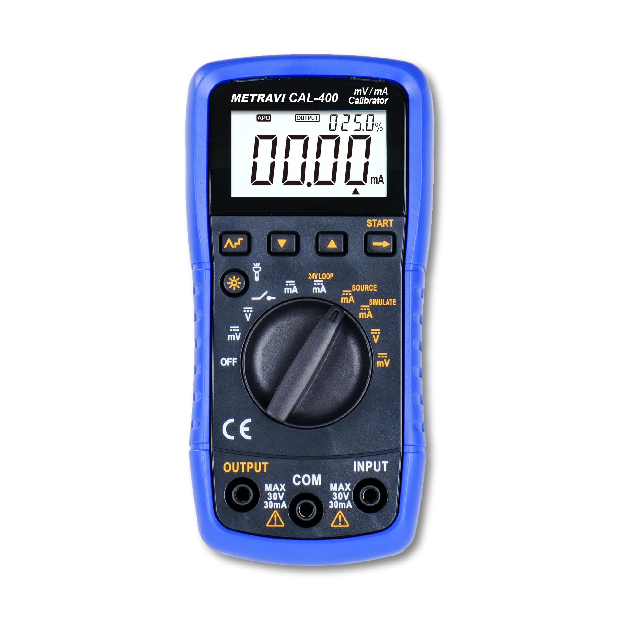Metravi CAL-400 mV mA Calibrator for Measuring and Source of 100mV / 30V DC Voltage, 20mA DC Current