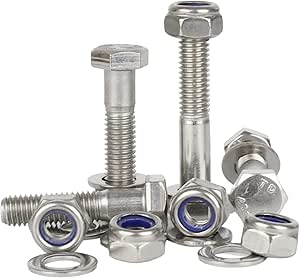 256 Piece Stainless Steel Machine Screw Kit With Lock Nuts, Hex Nuts And Washers 18-8 (1-Kit