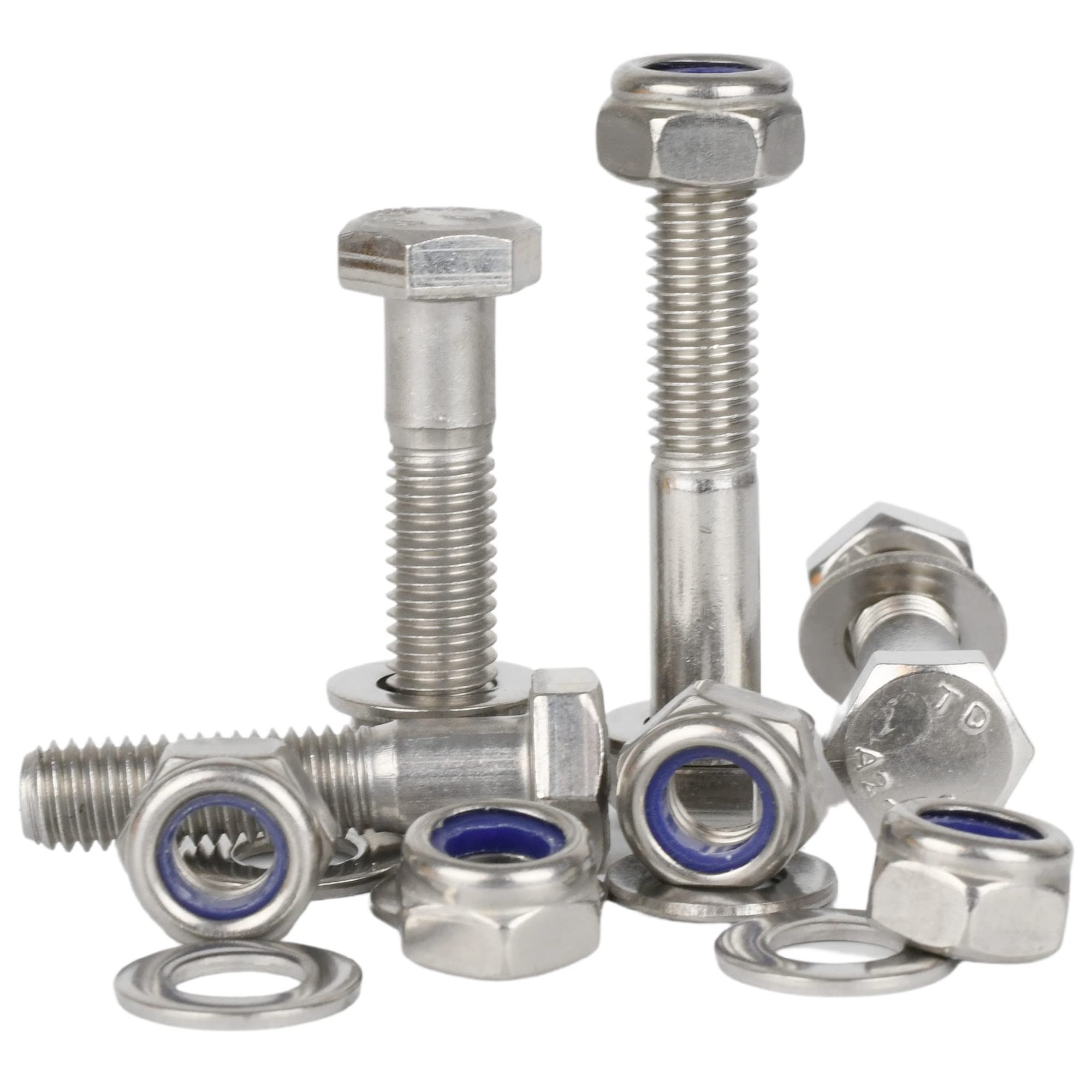 Bolt Base M12 x 85 A2 Stainless Steel Hex Head Bolt + Nyloc Lock Nuts & Flat Washers Kit (20 Each)