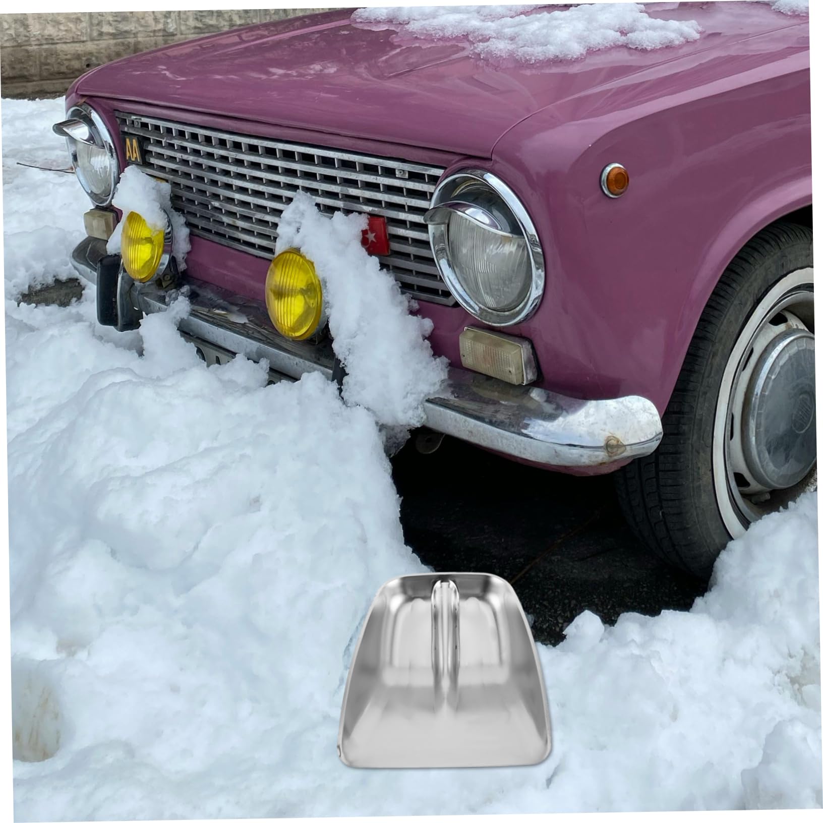 TOPBATHY Testa della Pala in Acciaio Inossidabile per Neve Portatile e Multifunzionale, Design Ergonomico, per Uso Esterno e Movimentazione Cereali