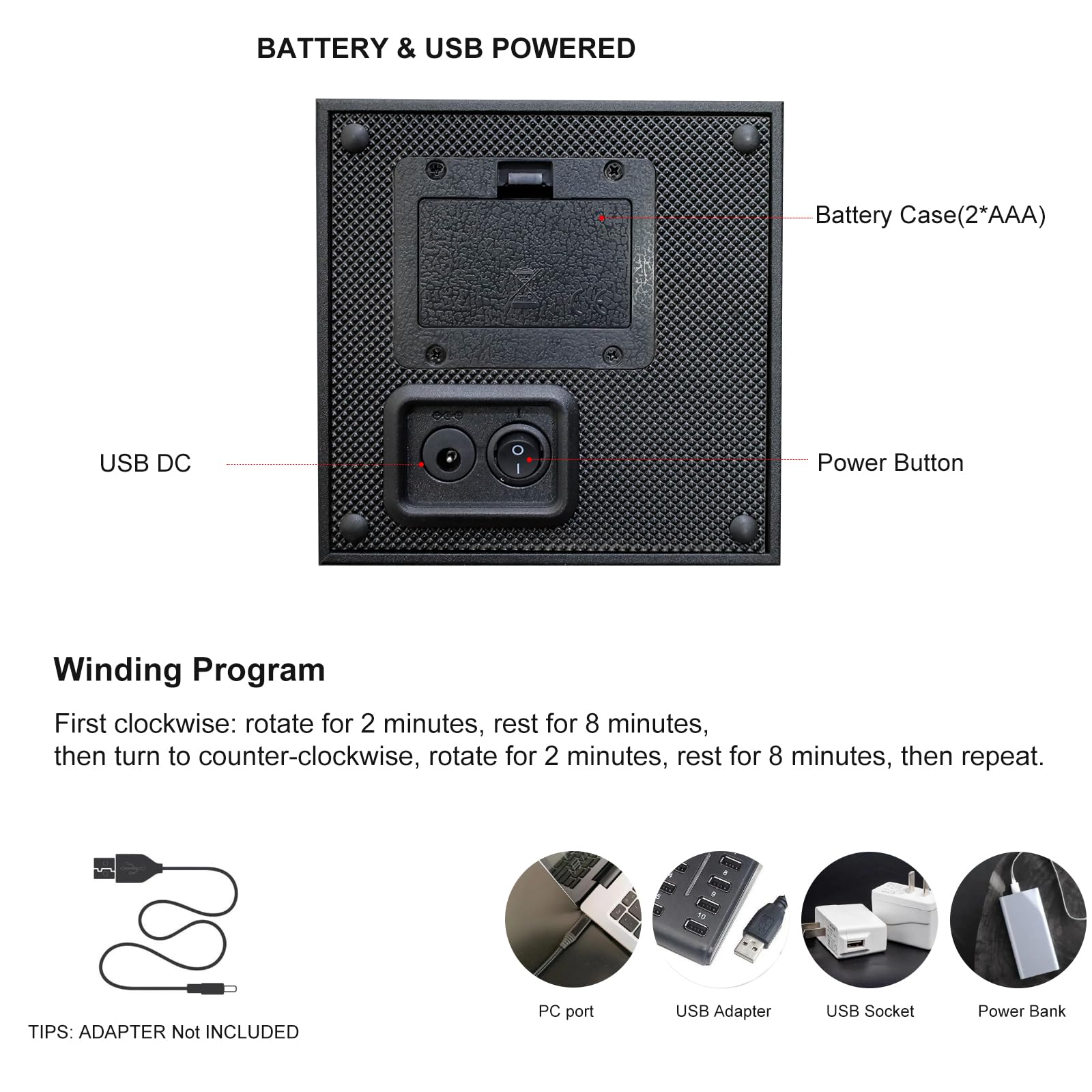 DUKWIN Single Watch Winder with Dual Power Supply, Supper Quiet Motor, Adjustable Watches Pillow for Travel, Black Small Watch Winder