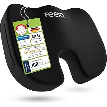 feela.&reg; Orthopaedic Seat Cushion, 3 Firmness Levels, Ergonomic Seat Cushion for Office Chair, etc., Reduces Pain, Increases S