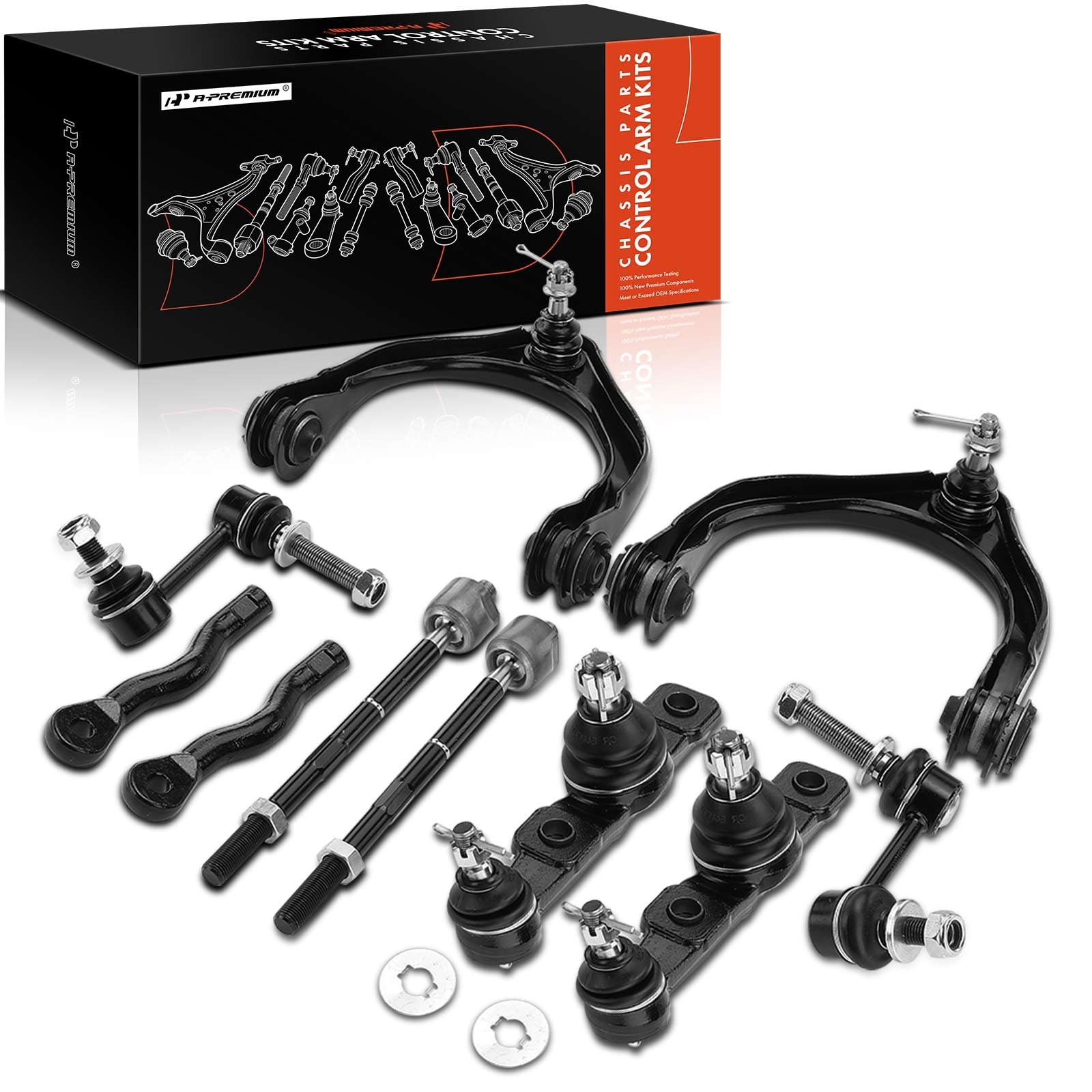 A-Premium 10Pcs Front Suspension Kit, Upper Control Arm, Sway Bar