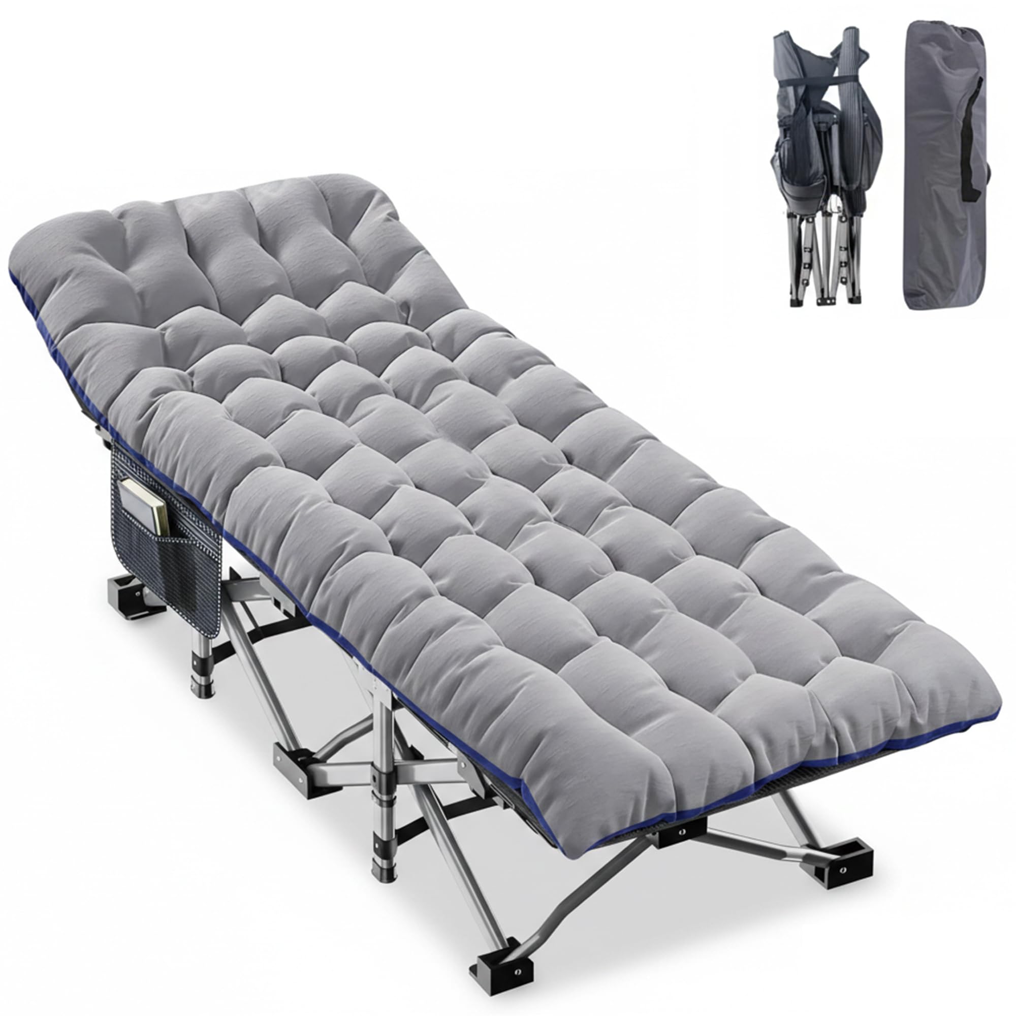 ABORON Heavy-Duty Folding Guest Bed for Adults, 500lb Capacity, Portable Extra Cot with 1237D Double Layer, Ideal for Indoor Guest Stays & Temporary