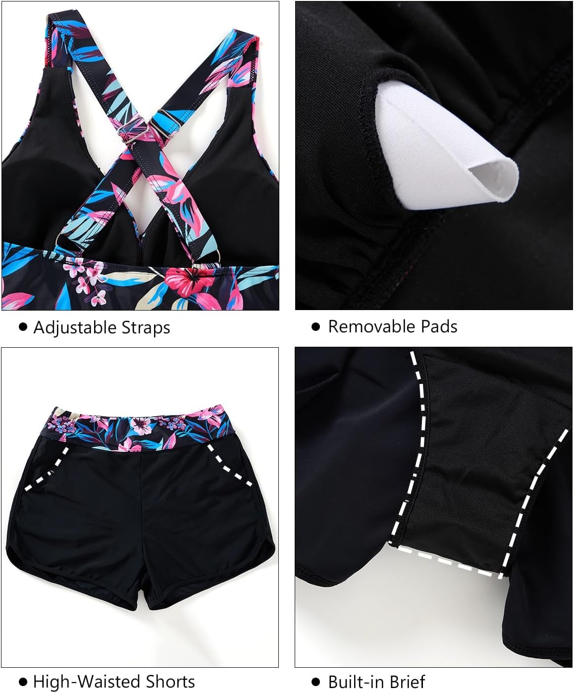 Tankini Swimsuits for Women-Two Piece Tummy Control Bathing Suit with Pocketed Shorts Twist Knot Swimwear 2025 - Image 4