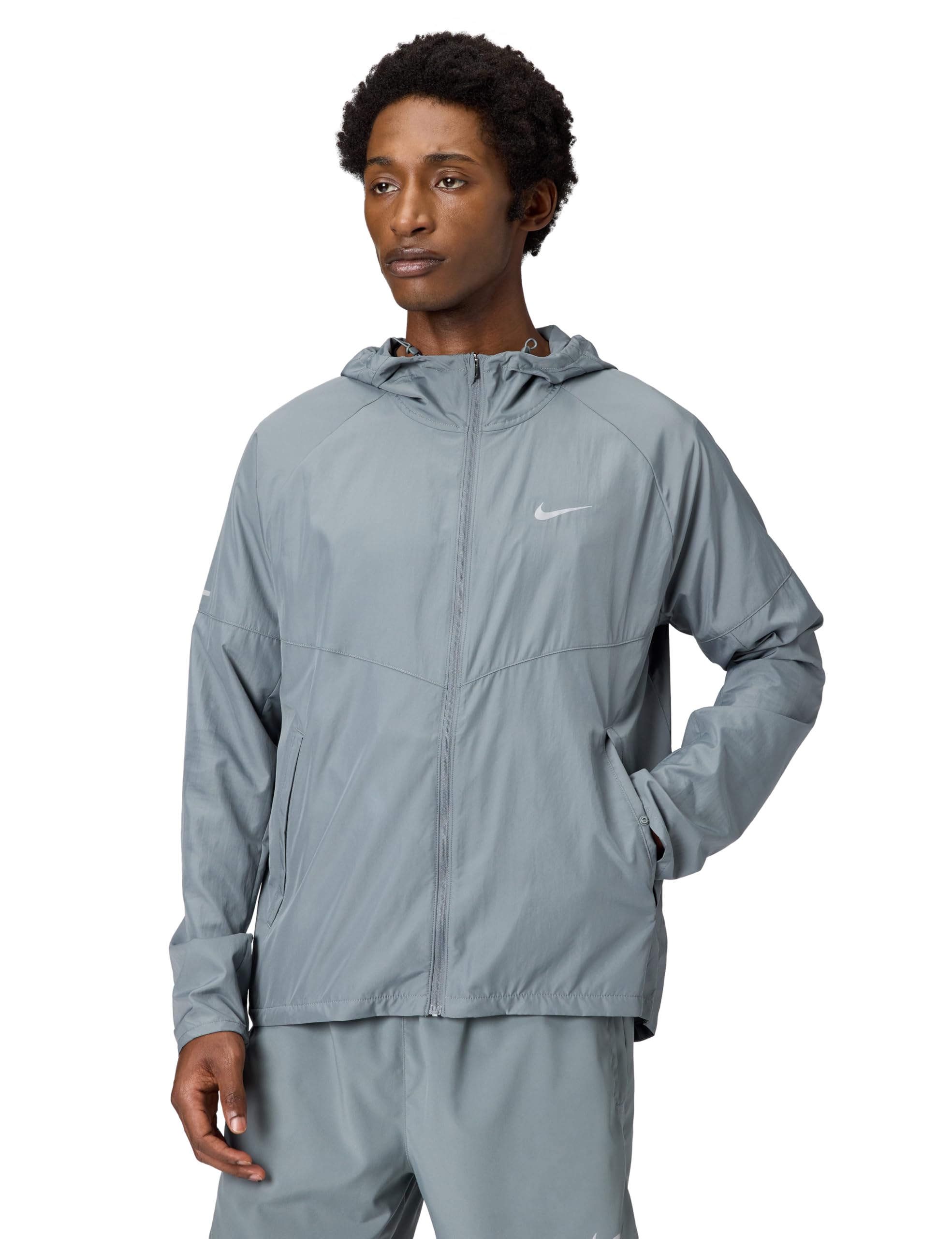 NIKE DD4746-084 M NK RPL MILER JKT Jacket Men's SMOKE GREY/SMOKE GREY/REFLECTIVE SI Size 3XL-T