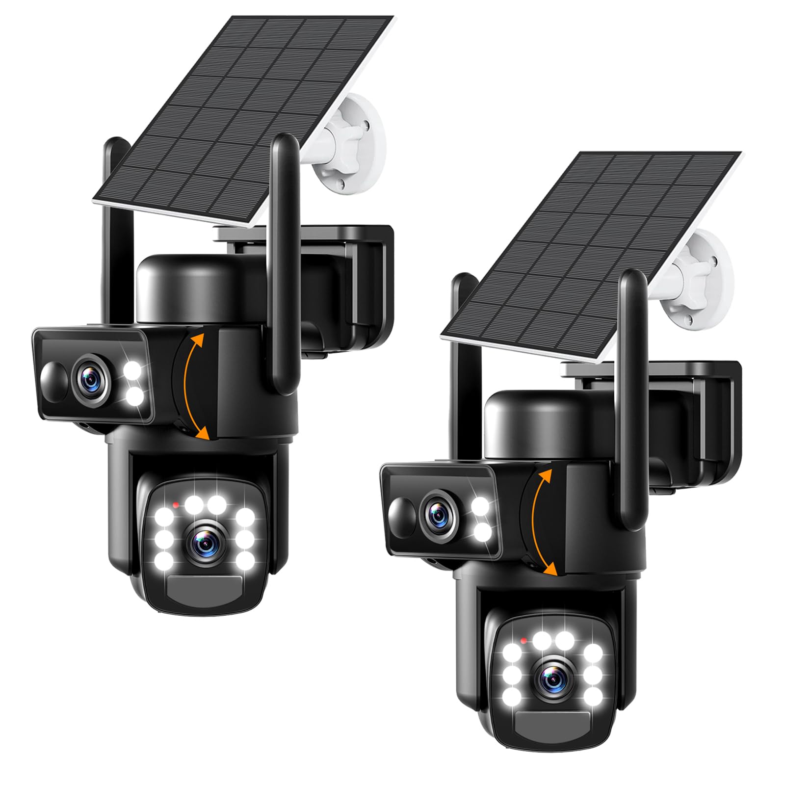 Abiso Telecamera Wi-Fi Esterna 4K A Energia Solare – Doppio Obiettivo, PTZ 355°, Rilevamento PIR E AI, Visione Notturna A Colori, Batteria 10000mAh, Audio Bidirezionale, 2.4/5GHz - 5