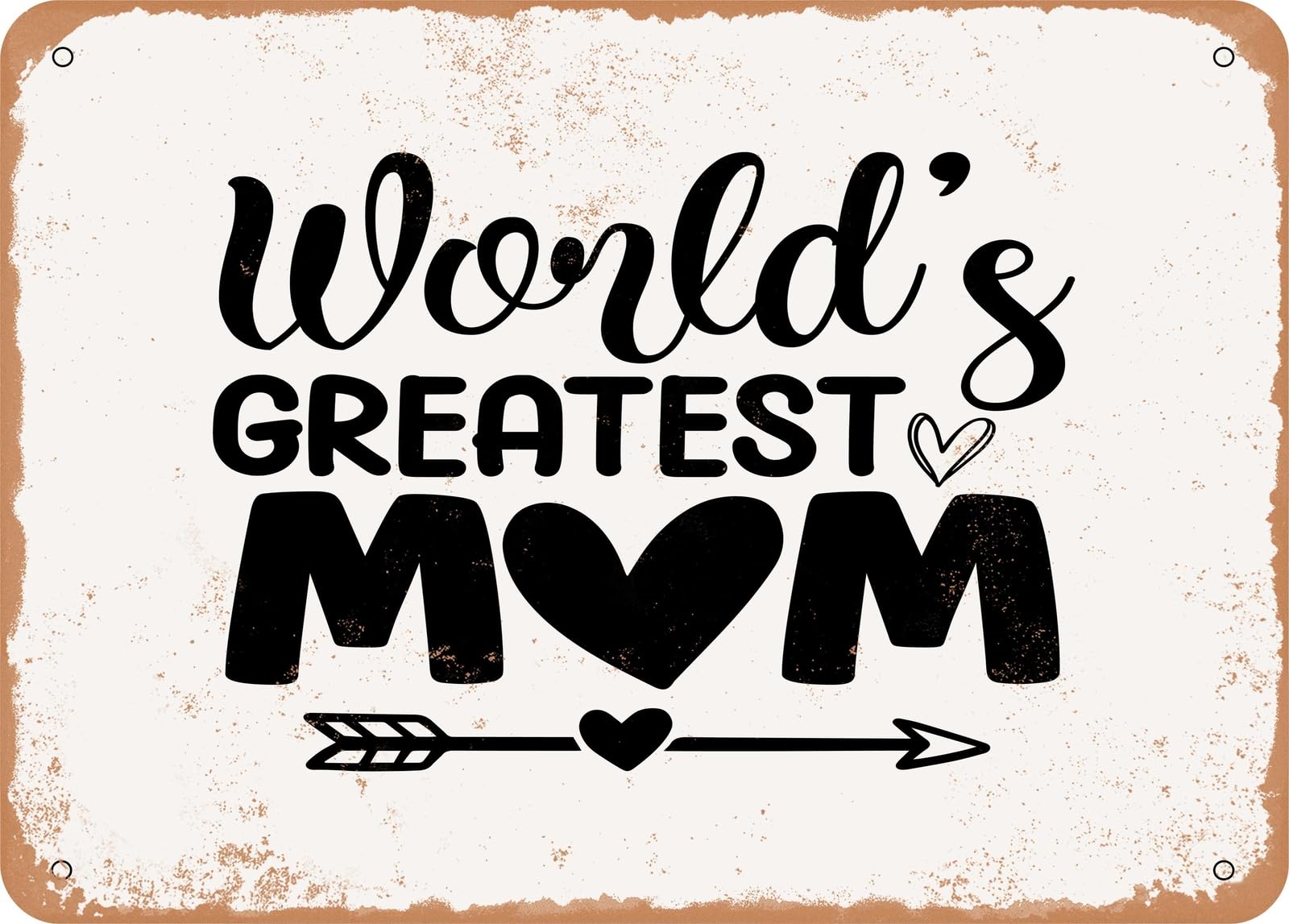 Miaomansenstore Metal Sign - Worlds Greatest Mom2 - Vintage Look Sign Home Decor