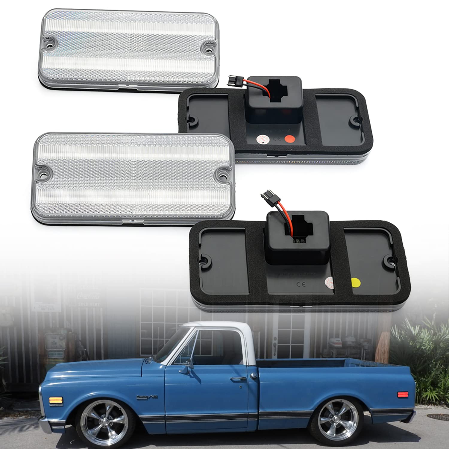 Led Side Marker Lights Replacement for 1968-1972 Chevy C/K Series