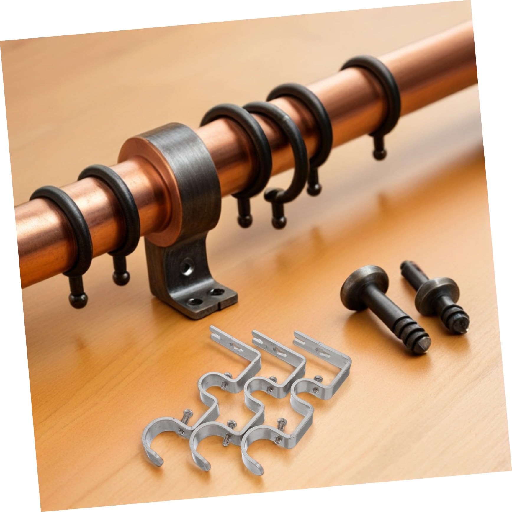 Cabilock 6pièces Supports de Tringle à Rideaux Réglables pour Fixation Murale Lot de Supports Centraux Métal pour Tringles Rideaux