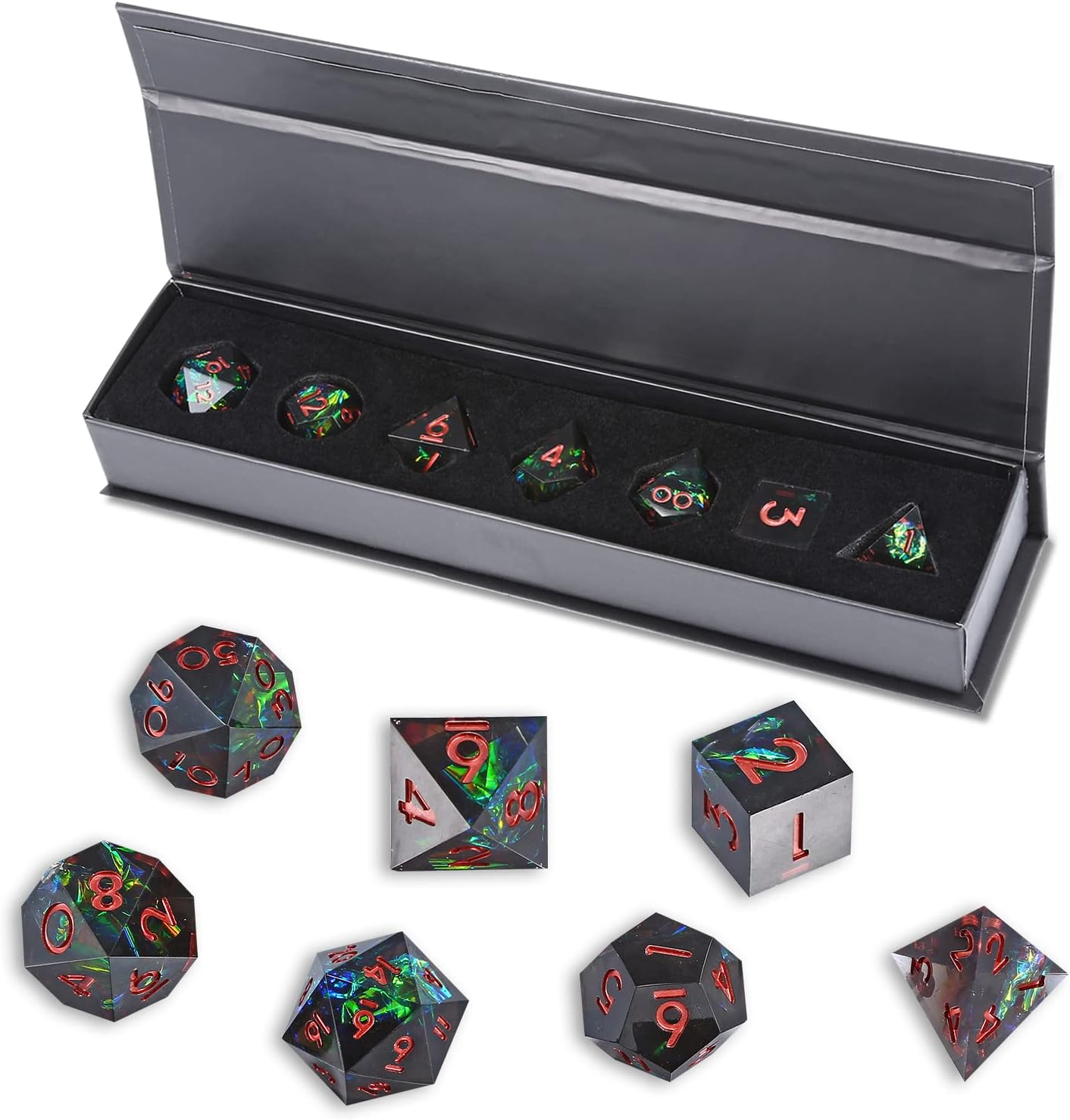 MSLCO DND Dice Set, 7 Pieces D&D Polyhedral dice Set with