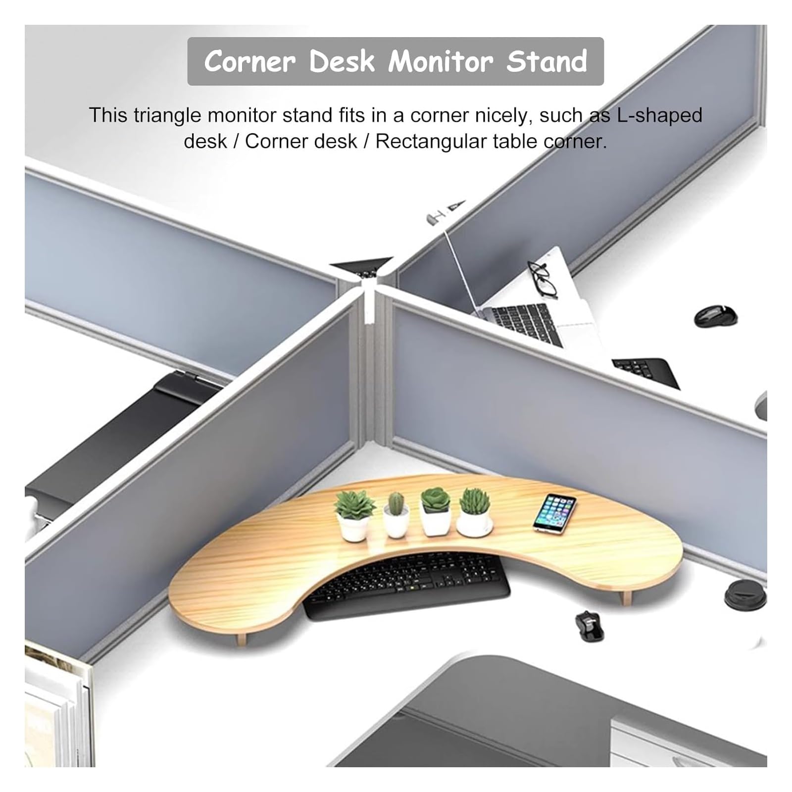 Platzsparender Monitorständer aus Holz für Laptops und Notebooks, einfache Montage, 7,6 cm Höhe, Schreibtisch-Regal für verbesserte Ergonomie und aufgeräumten Arbeitsplatz