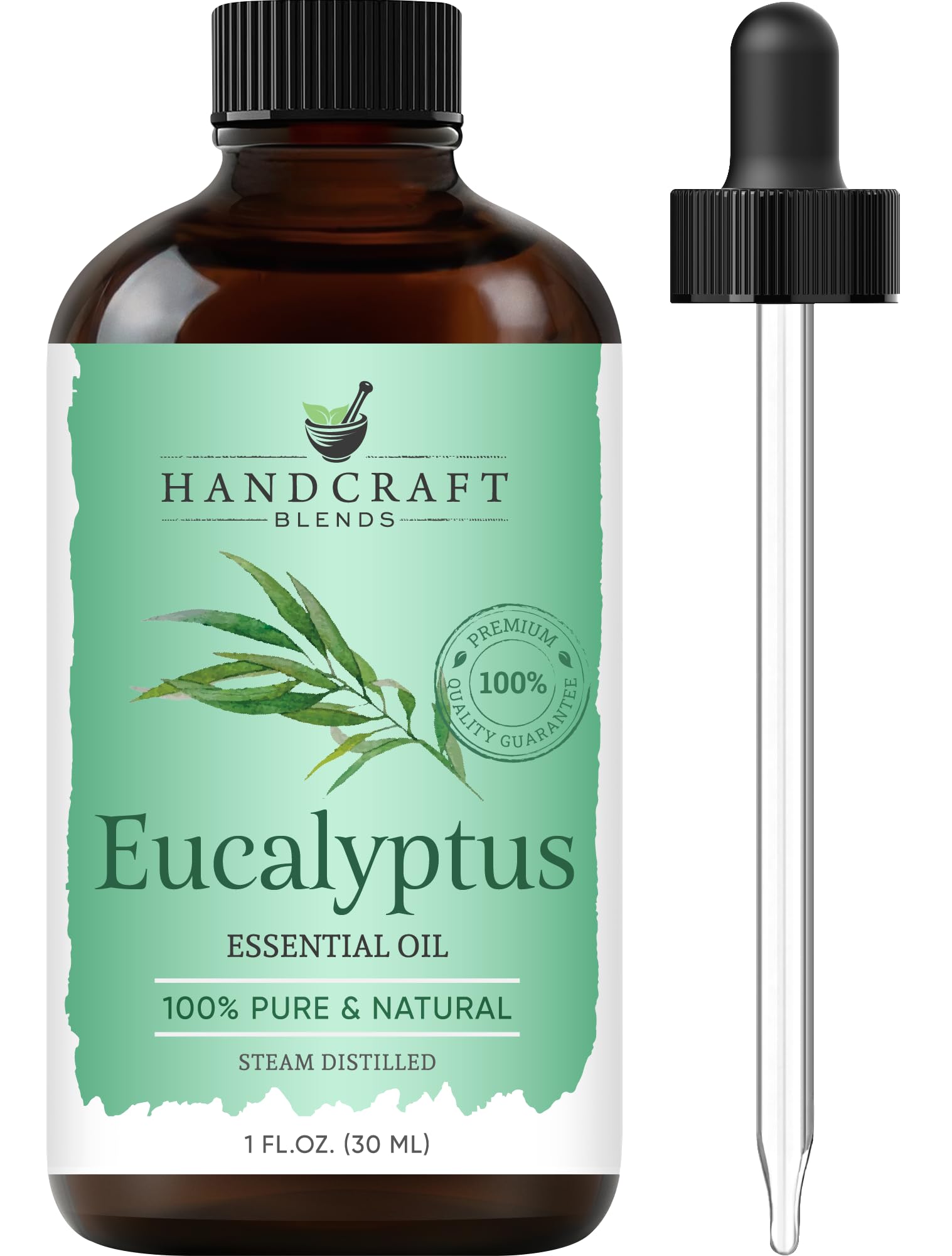 Handcraft Blends Eucalyptus Essential Oil – 1 Fl Oz – 100% Pure and Natural – Premium Grade Essential Oil for Diffuser and Aromatherapy, Skin, Massage, Candle and Soap Making Fragrance