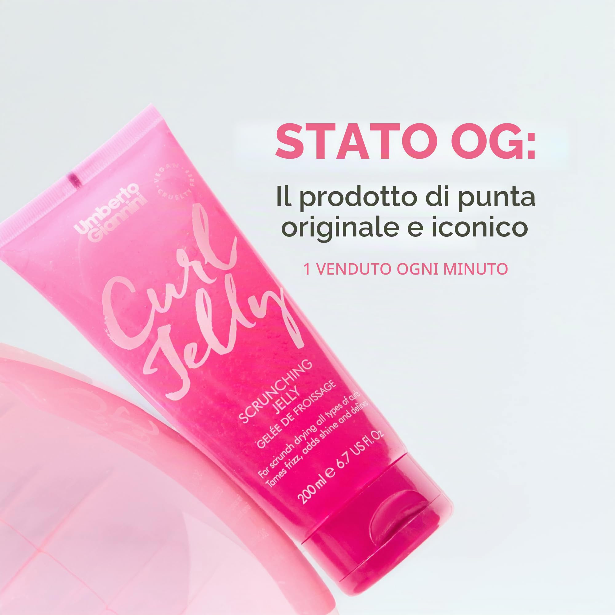 Umberto Giannini Curl Jelly Scrunching Jelly, Vegan & Cruelty Free Cresp, gel per capelli ricci o mossi (confezione da 2)