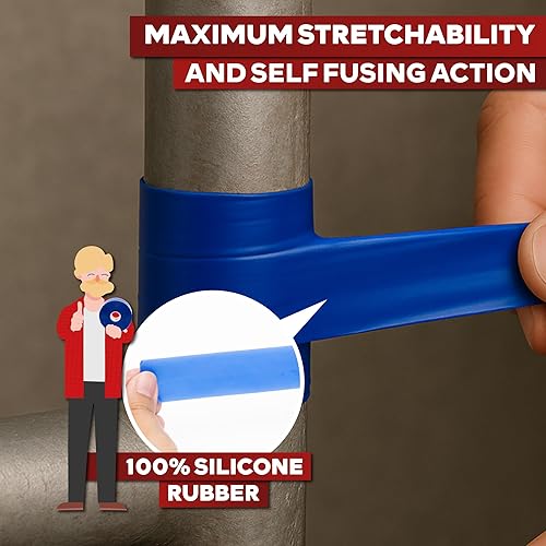 Miniatura 5 de XFasten Cinta autoadhesiva de silicona, para fusión 1 pulgada X 36 pies, negro