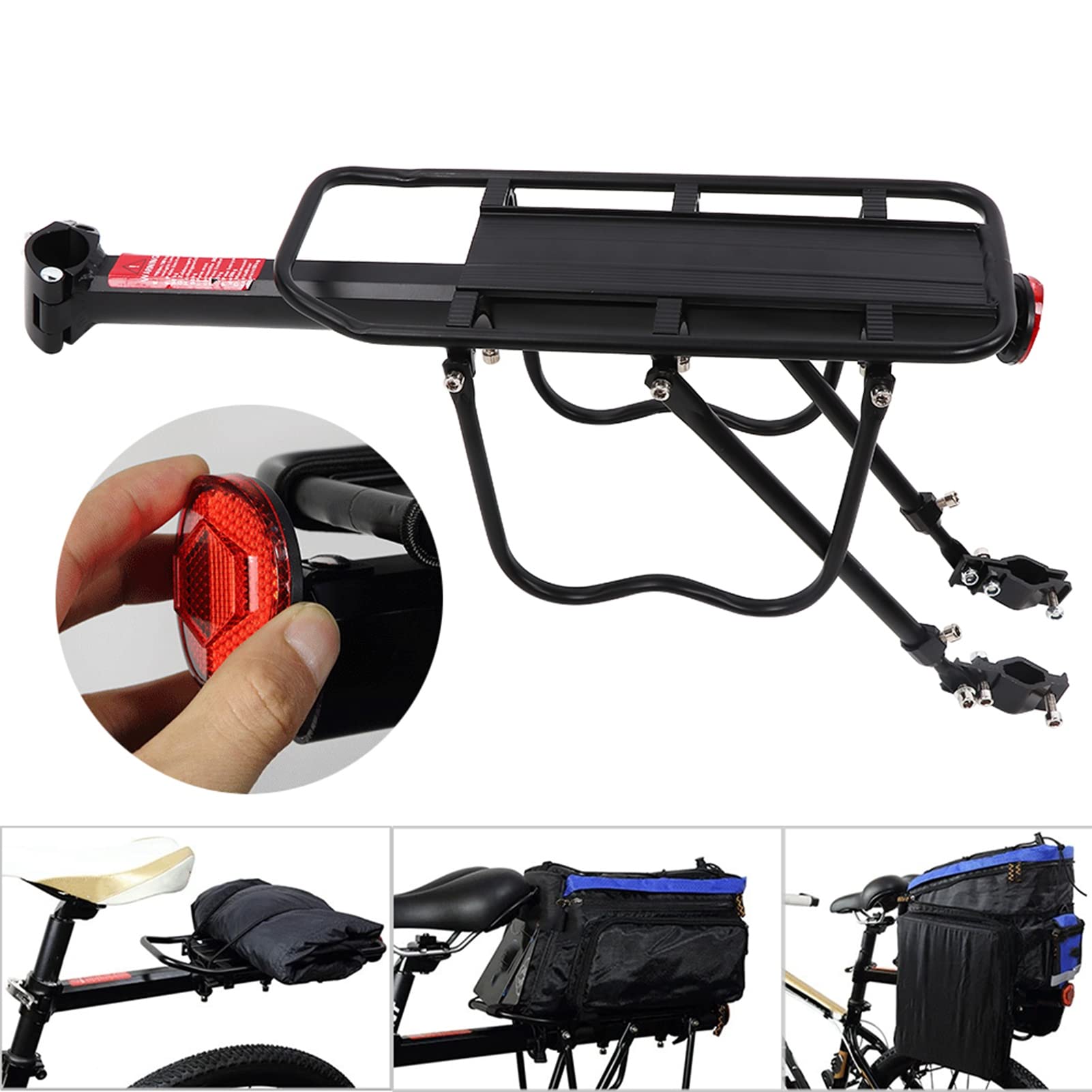 Porte-Bagages de Vélo en Alliage d'aluminium, Aile Latérale Détachable, Placage de Peinture, Support Arrière de Vélo Robuste pour Le Cyclisme