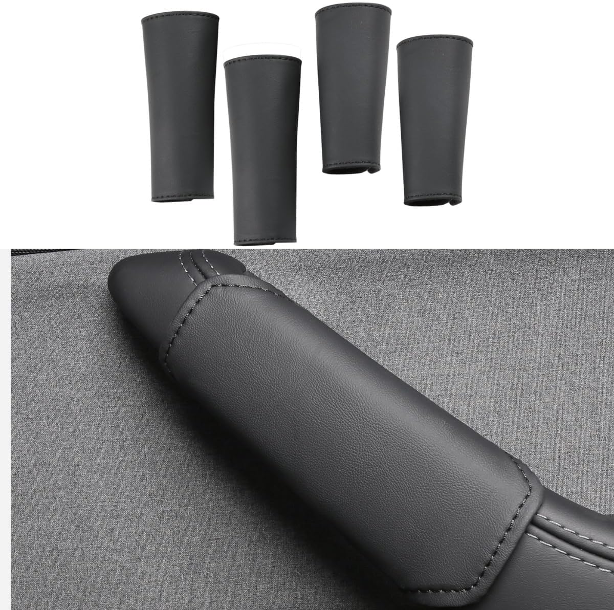 4PCS Door Handle Cover for Tesla Model Y Juniper 2026 Door Handle Protector Grab Anti-Scratch Handle Covers Front Rear Door Pull Handle Cover Tesla Model Y Juniper Accessories (Black)