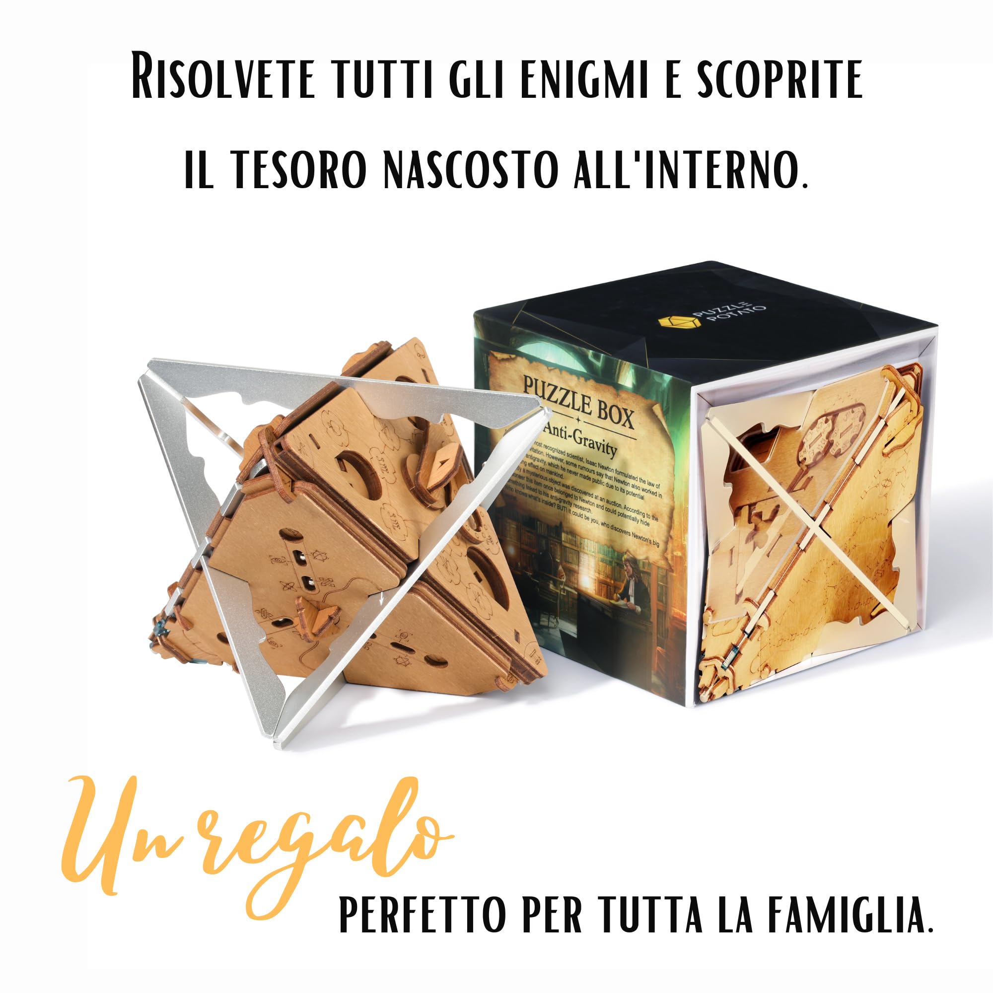 Puzzle Potato - Anti-Gravitation - Escape Room Gioco - Puzzle Box - Giochi per adulti - Confezione regalo puzzle (Metallo)