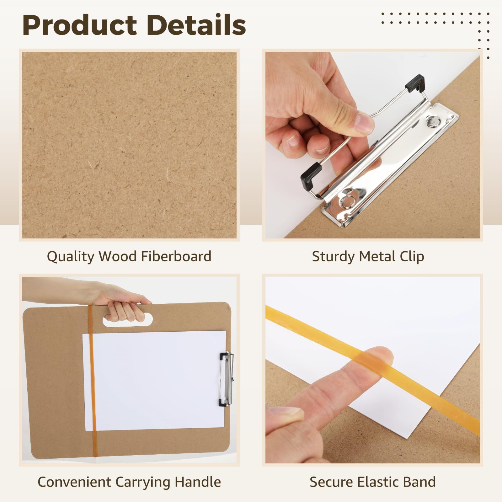 Lot de 2 planches à dessin avec poignée, format 12,8 x 16,8 pouces, planche à croquis portable pour artistes, clip métallique et bande élastique inclus, pour la classe et les croquis en voyage