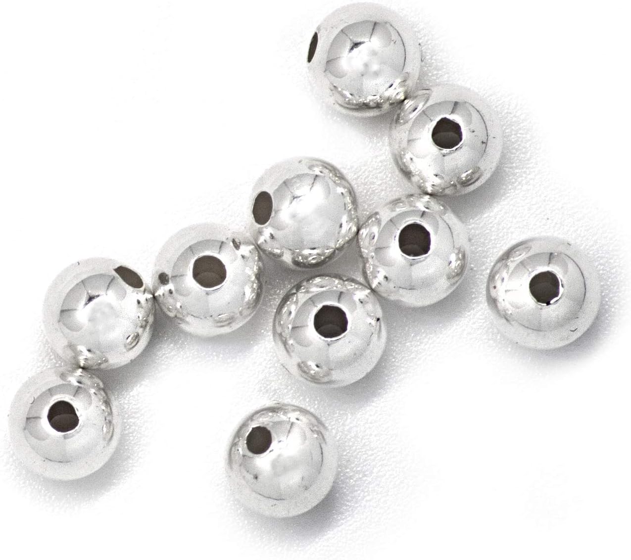 The Jewellery Store LondonTJS Beads, 20 Pcs, Nickel-Free 925 Sterling Silver, 3mm Diameter, Plain Round & Hollow