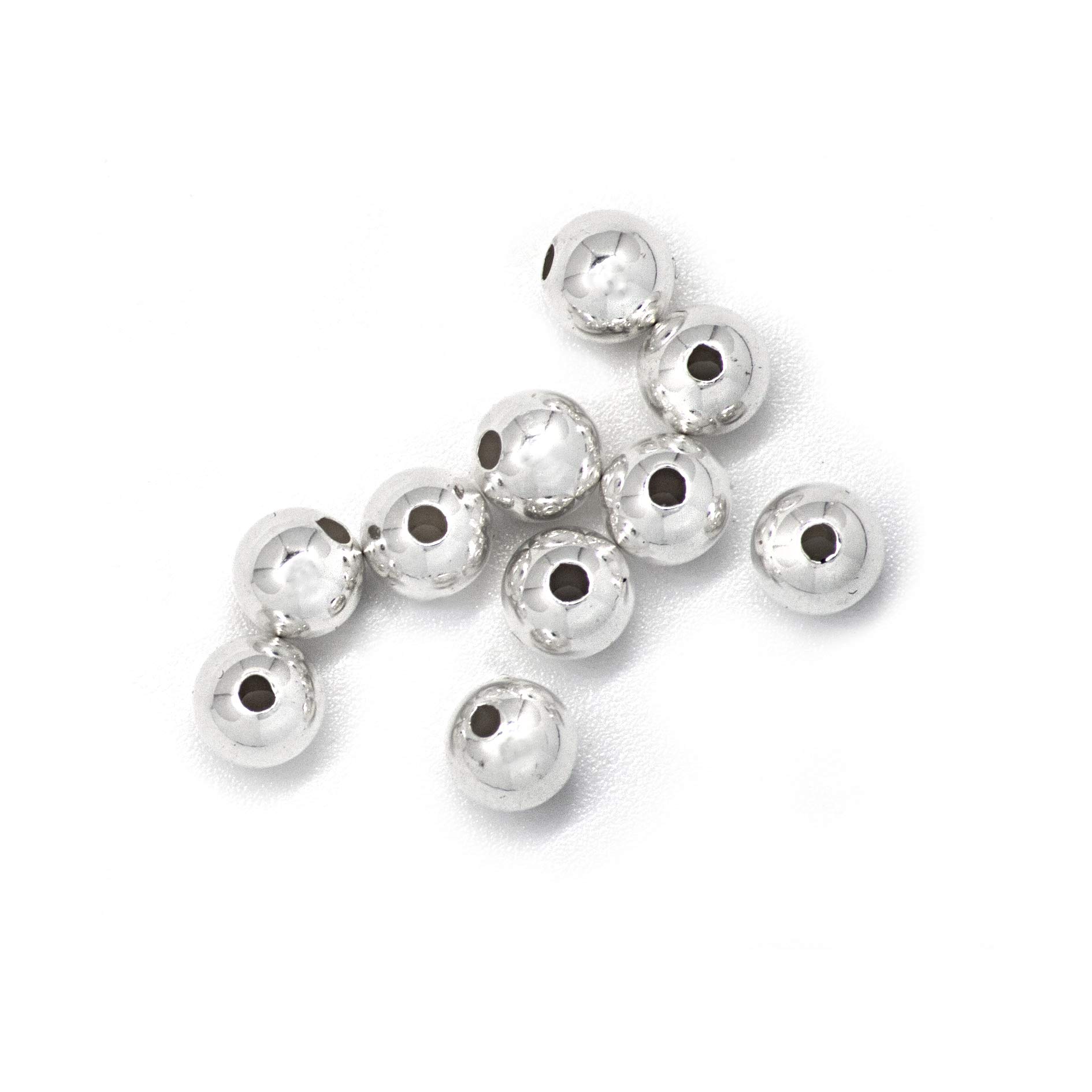 The Jewellery Store LondonTJS Beads, 20 Pcs, Nickel-Free 925 Sterling Silver, 3mm Diameter, Plain Round & Hollow