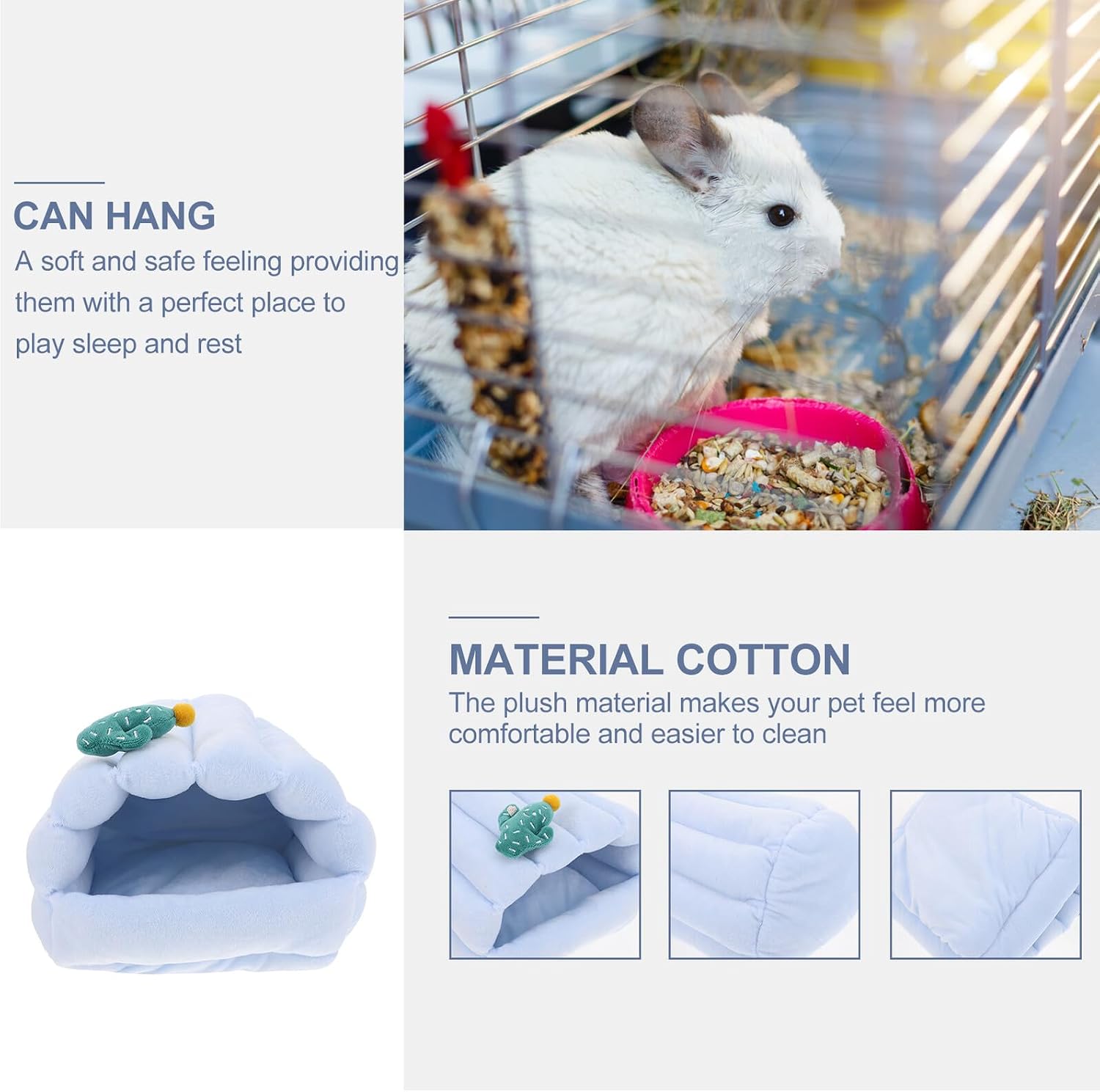 Guinea Pig Bed and Hamster Nest Warm Cotton Pet Bed House Soft Small Animal Resting Cave for Winter Use
