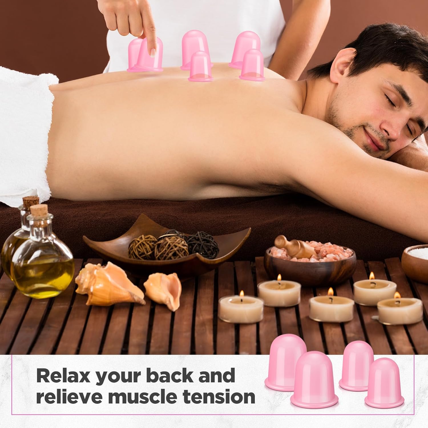 TrelaCo 12 Pcs 2 Size Cupping Therapy Set Silicone Anti Cellulite Cupping Kit for Massage Therapy Set Vacuum Suction Cup for Arthritis Relief, Pain Reduction Adults Home Use (Pink) - Image 7